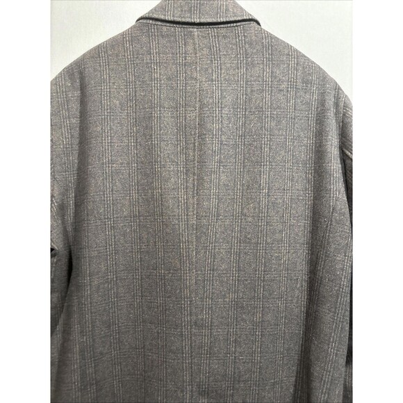 ENZO Tovare Italy Wool Zip/button Front Car Coat Brown Check Lined - Picture 9 of 13